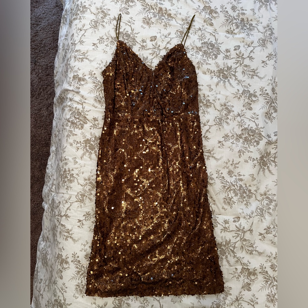 Gianni Bini Bronze Sequin Dress